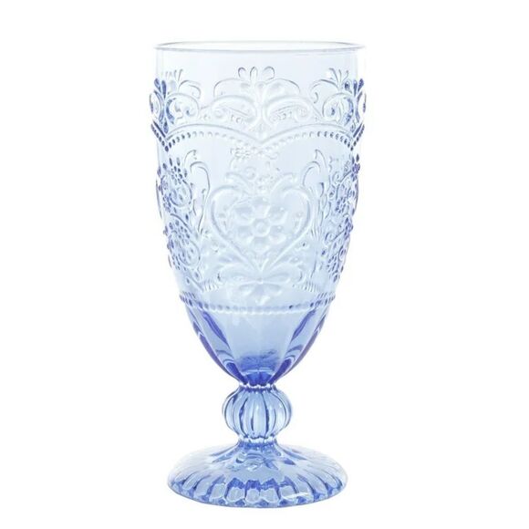 🦋 New Pioneer Woman Amelia 14.7-Ounce Footed Glass Goblets, Set of 8, Blue - Picture 7 of 11